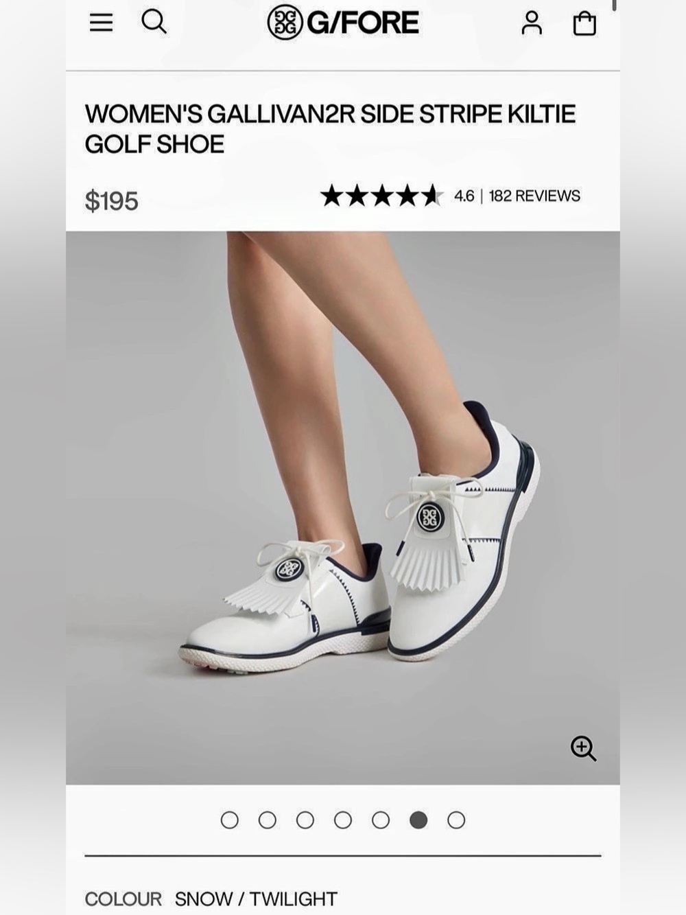 G/FORE Gallivan2r Golf Shoes snow twilght color US 10